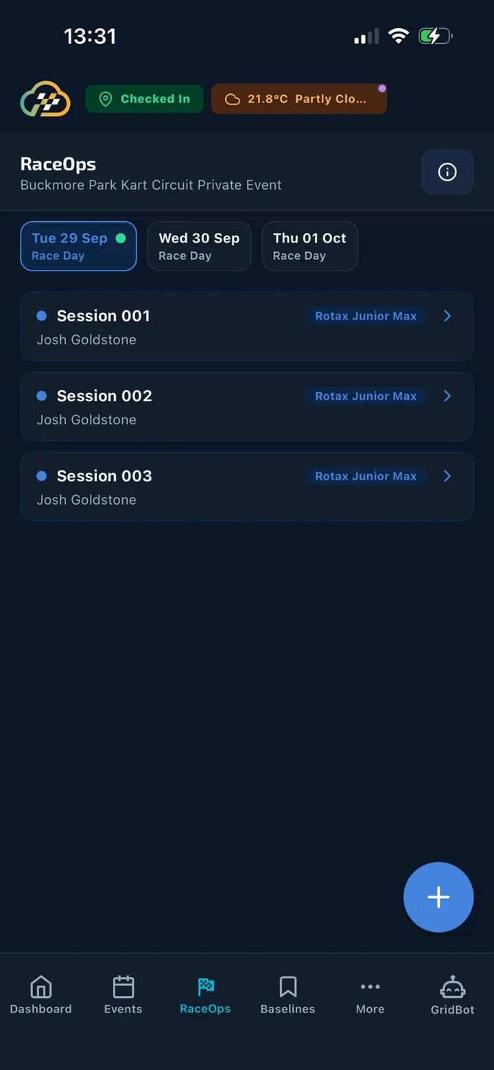 RaceOps on the phone
